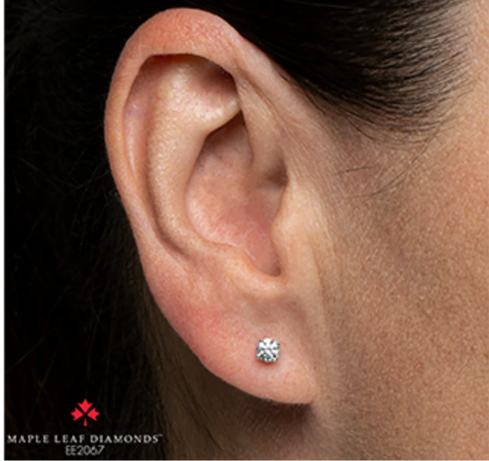 18K White Gold With Palladium Alloy (hypoallergenic) 0.15-2.00cttw Round Brilliant Canadian Diamond Earrings - Carat Total /
