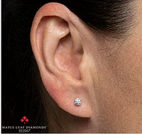 18K White Gold With Palladium Alloy (hypoallergenic) 0.15-2.00cttw Round Brilliant Canadian Diamond Earrings - Carat Total /
