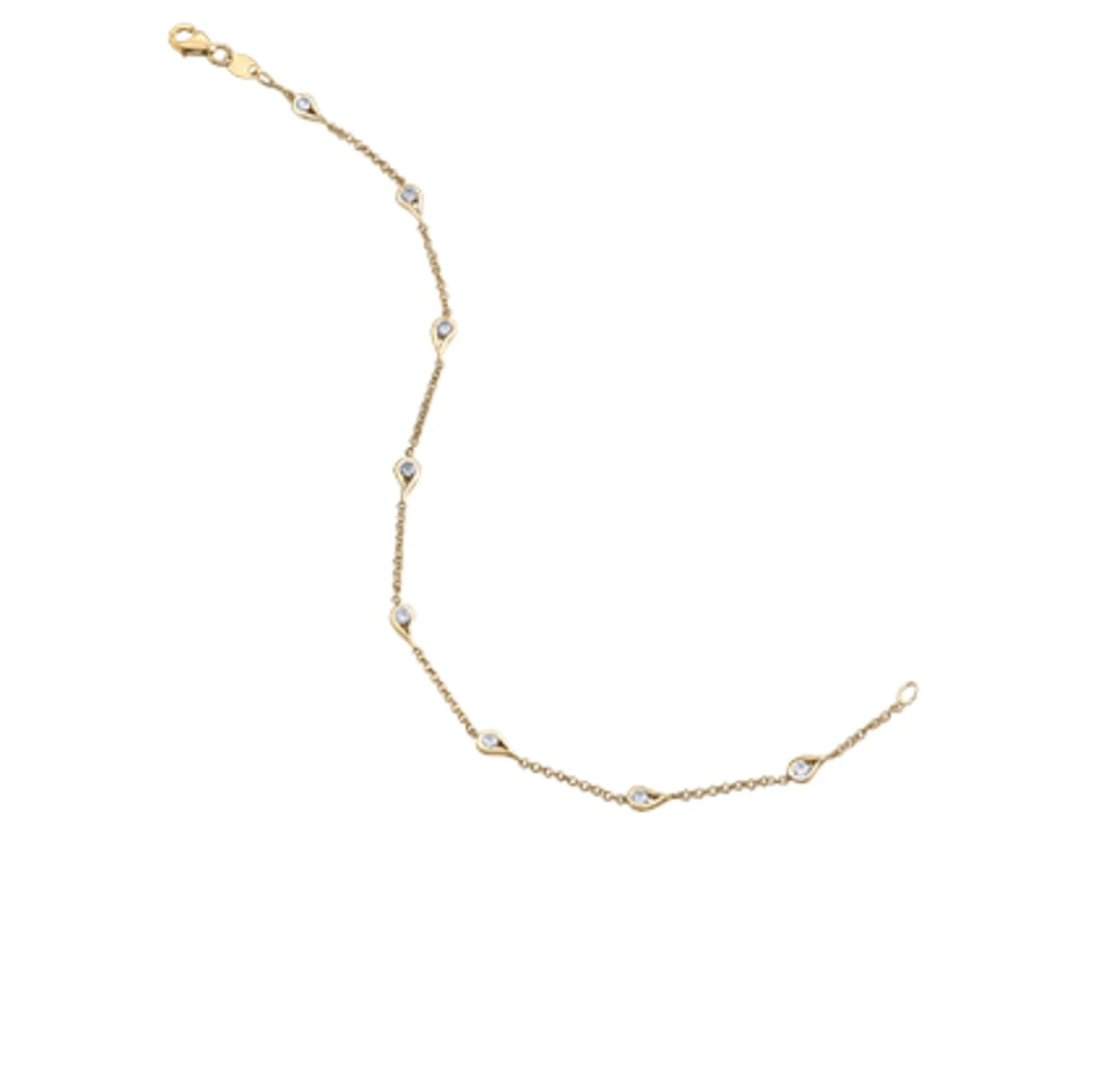 14K Yellow Gold 0.32cttw Canadian Diamond Tennis Bracelet