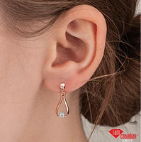 10K Rose Gold 0.06cttw Round Brilliant Canadian Diamond Dangle Earrings