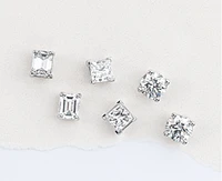 14K White Gold 0.10-1.00cttw Round Brilliant Canadian Diamond Stud Earrings - Carat Total /