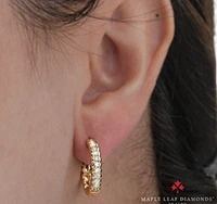 14K Yellow Gold 0.44cttw Round Brilliant Canadian Diamond Hoop Earrings
