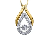 10K White, Yellow, or Rose Gold 0.25cttw Shimmer Diamond Pendant, 18"