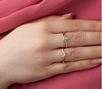 10K Yellow Gold 0.18cttw Canadian Diamond Engagement Ring
