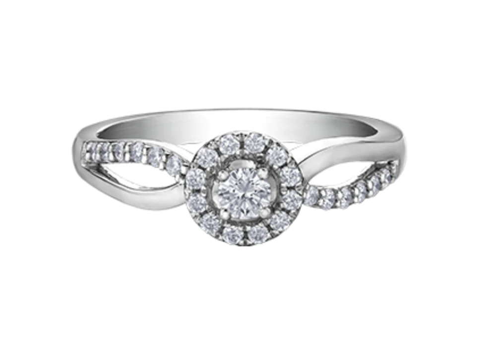 10K White Gold 0.30cttw Canadian Diamond Engagement Ring