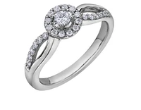 10K White Gold 0.30cttw Canadian Diamond Engagement Ring