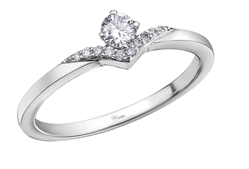10K White Gold 0.21cttw Canadian Diamond Engagement Ring