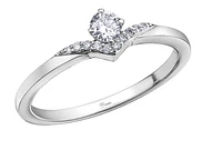 10K White Gold 0.21cttw Canadian Diamond Engagement Ring