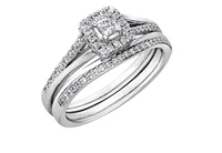 10K White Gold 0.30cttw Princess Canadian Diamond Engagement Ring