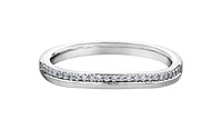 10K White Gold 0.10cttw Canadian Diamond Wedding Band - 10K White Gold