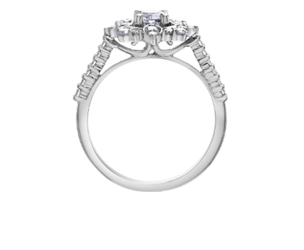 14K White Gold 0.75cttw Canadian Diamond Engagement Ring - / 4.5
