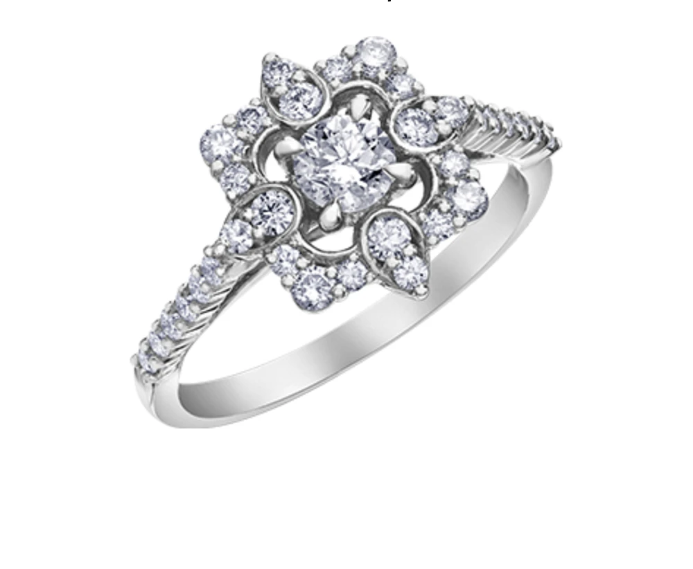 14K White Gold 0.75cttw Canadian Diamond Engagement Ring - / 4.5