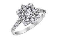 14K White Gold 0.75cttw Canadian Diamond Engagement Ring - / 4.5