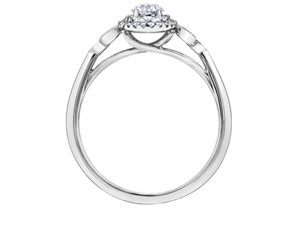 10K White Gold 0.41cttw Round Brilliant Canadian Diamond Engagement Ring