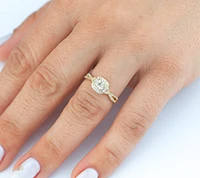 10K Yellow Gold 0.50cttw Princess Cut Canadian Diamond Engagement Ring