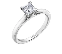 14K White Gold 0.40-0.70cttw Princess Cut Diamond Engagement Ring, 6.5 - / 0.40 Carat Total