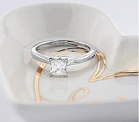 14K White Gold 0.40-0.70cttw Princess Cut Diamond Engagement Ring, 6.5 - / 0.40 Carat Total