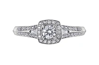 14K White Gold 0.45-95cttw Round Brilliant Canadian Diamond Engagement Ring - / Carat Total 5