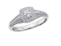 14K White Gold 0.45-95cttw Round Brilliant Canadian Diamond Engagement Ring - / Carat Total 5