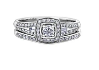 14K White Gold 0.45-95cttw Round Brilliant Canadian Diamond Engagement Ring - / Carat Total 5