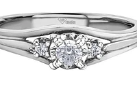 10K White Gold 0.18cttw Round Brilliant Canadian Diamond Engagement Ring