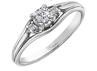 10K White Gold 0.18cttw Round Brilliant Canadian Diamond Engagement Ring