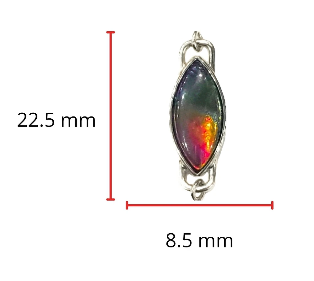 925 Sterling Silver Ammolite Bracelet - 16mm x 7mm