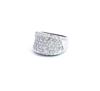 14K White Gold 2.15cttw Diamond Pave Saddle Ring, Size 6.5