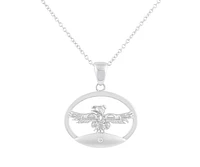 925 Sterling Silver 0.015cttw Canadian Diamond Thunderbird Pendant