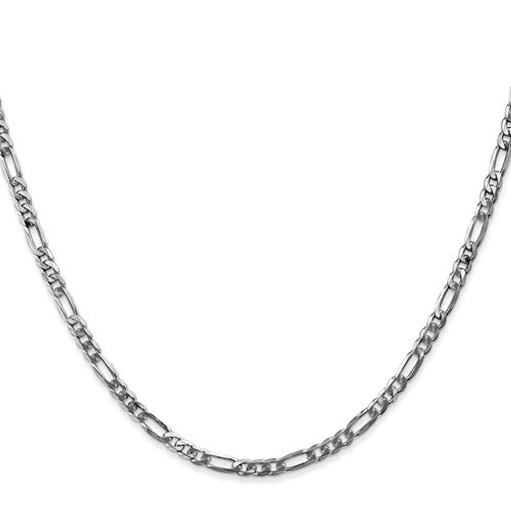 14K Gold 2.75mm Flat Figaro with Lobster Clasp Chain - /