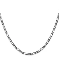14K Gold 2.75mm Flat Figaro with Lobster Clasp Chain - /