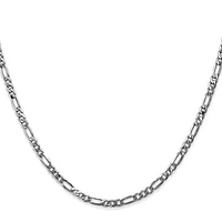 14K Gold 7.5mm Flat Figaro with Lobster Clasp Chain - /