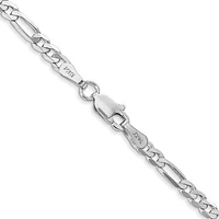 14K Gold 2.75mm Flat Figaro with Lobster Clasp Chain - /