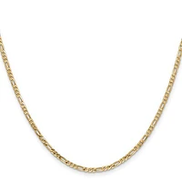14K Gold 5.5mm Flat Figaro with Lobster Clasp Chain - /