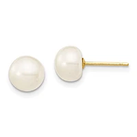 14k 6-7mm Fresh Water Cultured Pearl 7.25" with 1" Extender Bracelet 18" with 2" Extender Necklace and Earring Set
