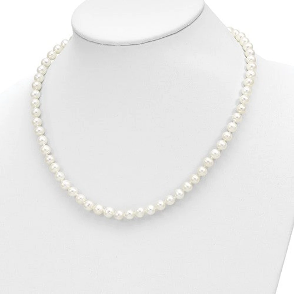 14k 6-7mm Fresh Water Cultured Pearl 7.25" with 1" Extender Bracelet 18" with 2" Extender Necklace and Earring Set