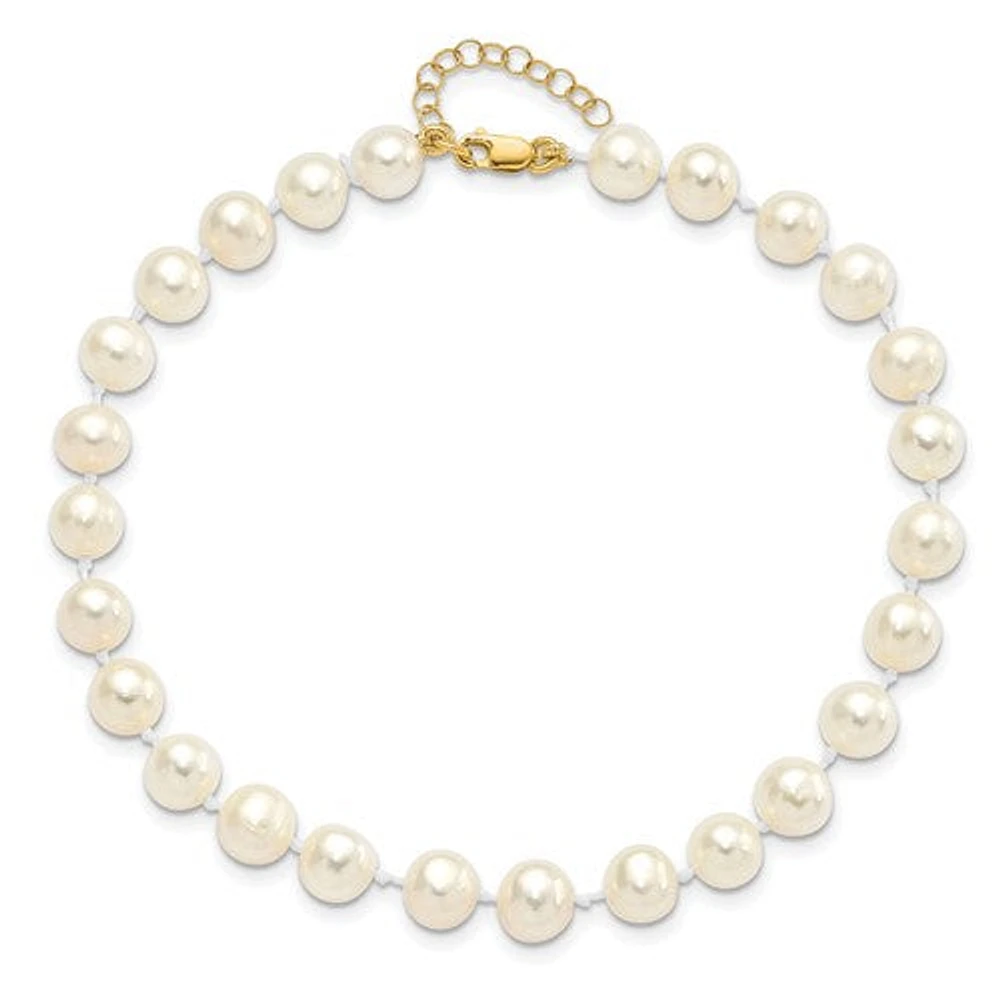 14k 6-7mm Fresh Water Cultured Pearl 7.25" with 1" Extender Bracelet 18" with 2" Extender Necklace and Earring Set