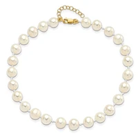 14k 6-7mm Fresh Water Cultured Pearl 7.25" with 1" Extender Bracelet 18" with 2" Extender Necklace and Earring Set