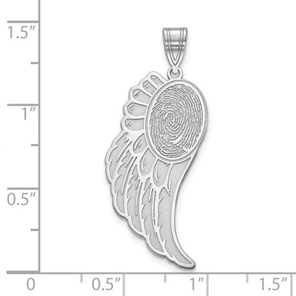 Angel Wing Fingerprint Charm - Sterling Silver
