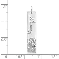 Vertical Signature and Fingerprint Charm - Sterling Silver