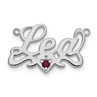 Birthstone Nameplate Necklace with 1mm 18" Cable Chain - Sterling Silver