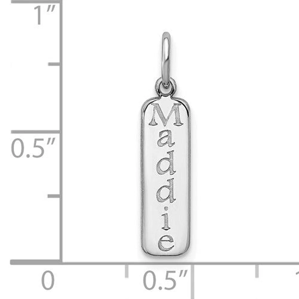 Vertical Bar Name Pendants - Sterling Silver