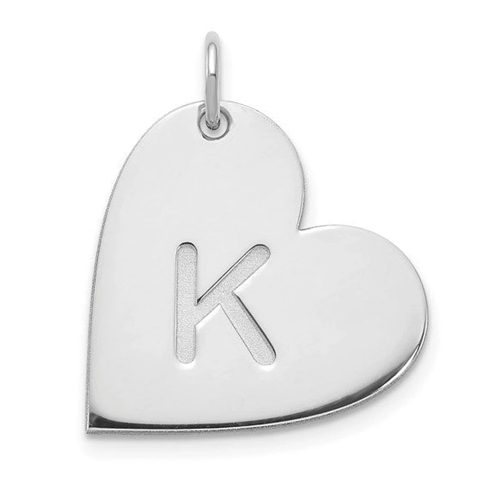 Initial Heart Charms - Sterling Silver