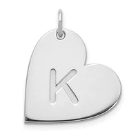 Initial Heart Charms - Sterling Silver