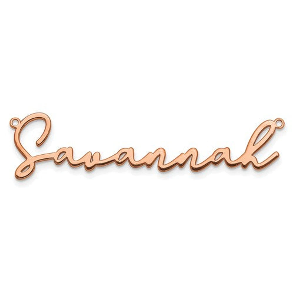 Personalized Polished Bathinda Font Name Plate with 1mm 18" Cable Chain