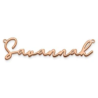 Personalized Polished Bathinda Font Name Plate with 1mm 18" Cable Chain
