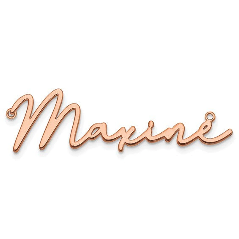 Personalized Polished Bathinda Font Name Plate with 1mm 18" Cable Chain
