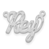 Personalized Name Plate Pendant with 1mm 18" Cable Chain Brushed Diamond Cut Lettering - Sterling Silver