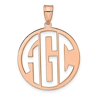Block Circle Cut-out Letters Monogram Pendants - Sterling Silver