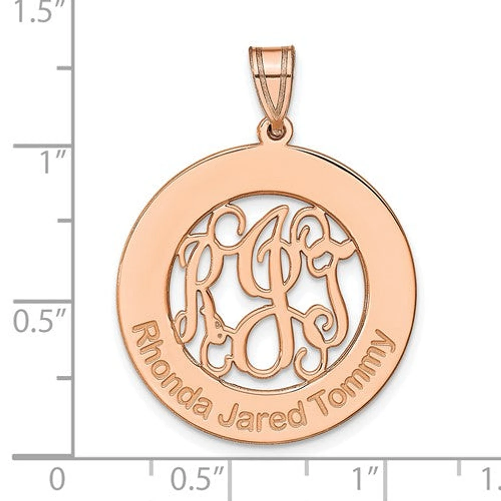 Laser High Polished Monogram & Letters Pendant - Sterling Silver